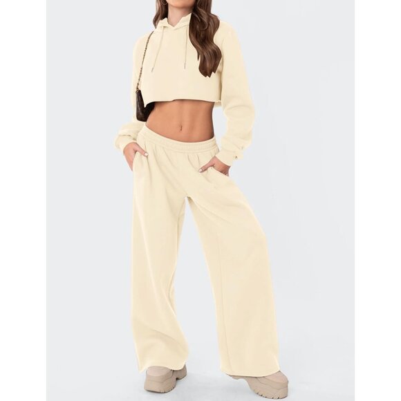 Wide Leg Sweatpants Women Fleece Sweat Pants Fall Spring Clothes 2026 Teen Girl - Picture 3 of 5